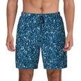 thumbnail image 1 of Kdxio Blue Glitter Print Men's Swim Trunks with Compression Liner 7 Inch Inseam Quick Dry Swim Shorts, 1 of 5