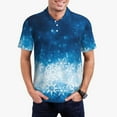 thumbnail image 1 of Kdxio Blue Glitter Sparkles Print Men's Short Sleeve Polo Shirt,Midweight Men's Shirt-3X-Large, 1 of 5