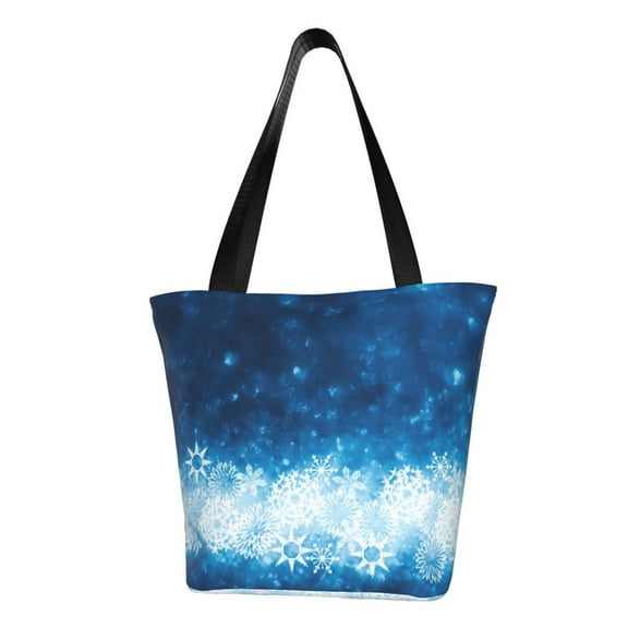 Kdxio Blue Glitter Sparkles Women Reusable Grocery Bags Foldable Ripstop,Reusable Shopping Bags for Shopping,Gym,Gift