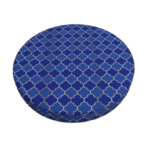 Kdxio Blue Lantern Shapes Print Stool Covers Round,Stretch Round Bar Stool Covers Washable Bar Stool Cushion Slipcover for 12-15 Inch Chair
