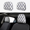 thumbnail image 1 of Kdxio Blue Leaves Pattern Print 2 Piece Car Head Rest Covers Set Auto Front/Rear Seats Headrest Cover Universal Fit Most Cars,Sedan, SUV, 1 of 9