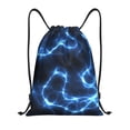thumbnail image 1 of Kdxio Blue Lightning Print Drawstring Backpack Bag,Waterproof Draw String Back Sack, Gym Drawstring Bags Swim Bag For Unisex, 1 of 9