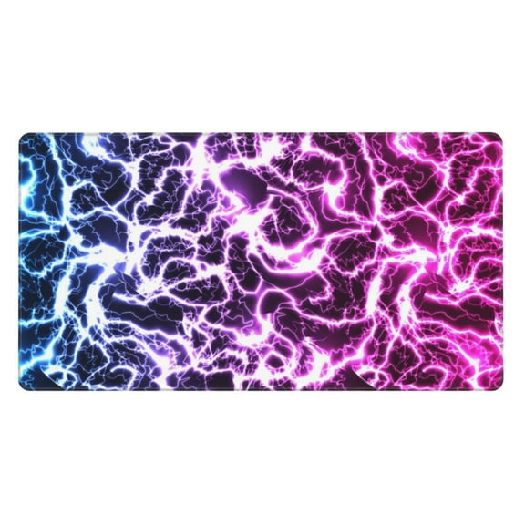 Kdxio Blue Lightning Print Large Gaming Mouse Pad,Non-Slip Base,Water Resist Keyboard Pad for Gamer,Office & Home,29.5 x 15.8 in