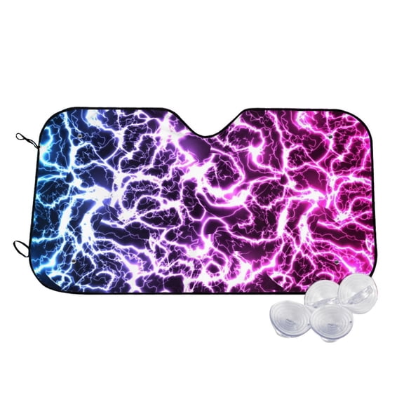 Kdxio Blue Lightning Print Windshield Sun Shade,UV Rays and Sun Heat Protection,Sunshade for Car Windshield,Car Shade Front Windshield - Small