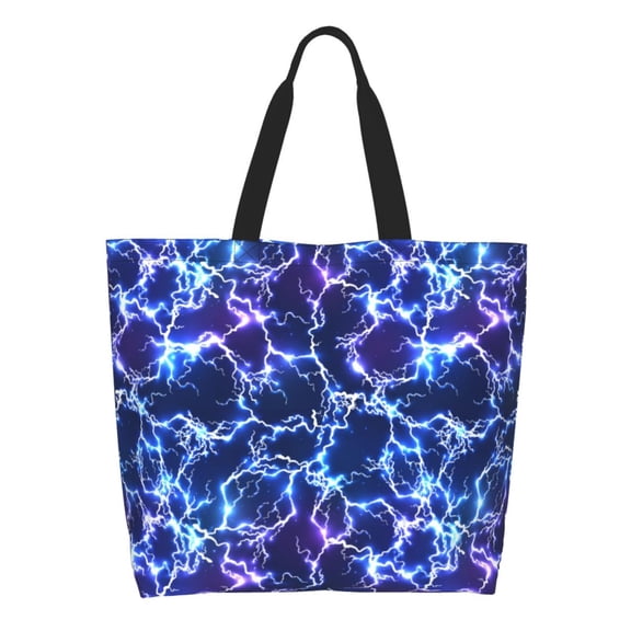 Kdxio Blue Lightning1 Casual Tote Bags Women Big Capacity Shoulder Bag for Women Travel Shoulder Bags Handbags