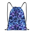 thumbnail image 1 of Kdxio Blue Lightning1 Print Drawstring Backpack Bag,Waterproof Draw String Back Sack, Gym Drawstring Bags Swim Bag For Unisex, 1 of 5