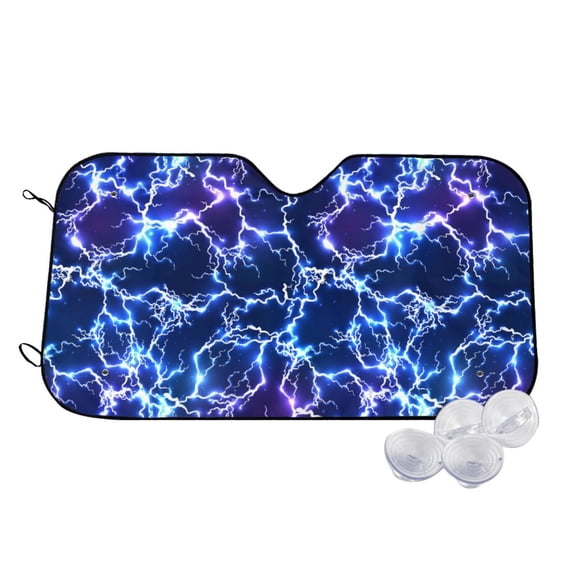 Kdxio Blue Lightning1 Print Windshield Sun Shade,UV Rays and Sun Heat Protection,Sunshade for Car Windshield,Car Shade Front Windshield - Small