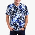 thumbnail image 1 of Kdxio Blue Lightning2 Print Men's Short Sleeve Polo Shirt,Midweight Men's Shirt, 1 of 5