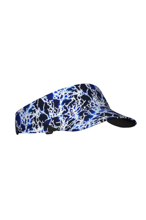 Blue Lightning2 Print Sun Visor Hat Golf Visor Adjustable Velcro Outdoor Sports Cap for Men Women