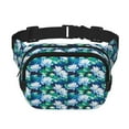 thumbnail image 1 of Kdxio Blue Lotus Flower Crossbody Double Layer Waist Bag Belt Bag for Unisex Fanny Pack Fashion Waist Packs for Hiking Running Shopping Traveling, 1 of 9