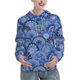 thumbnail image 1 of Kdxio Blue Mandala Harmony Print Womens Oversized Hoodies Sweatshirts Hooded Pullover Tops Sweaters Casual-XX-Large, 1 of 7
