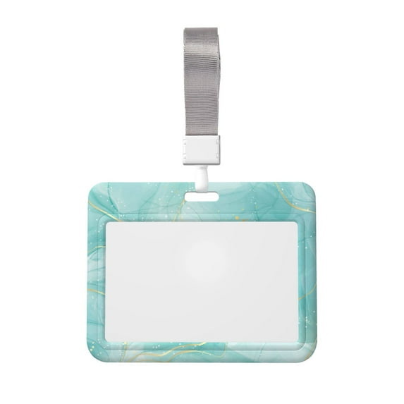 Kdxio Blue Marble Card Badge Holder Work Badge Sleeve for Office, School, Factory, ID Credit Cards, Driver Licenses and Passes