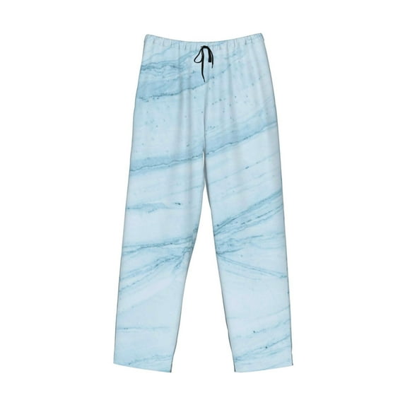 Kdxio Blue Marble Print Men's Sleep Pajama Pant Lounge Pants with Pockets