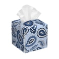 thumbnail image 1 of Kdxio Blue Paisley Pattern Vintage Print Tissue Box Cover,Square Decorative PU Leather Facial Paper Case Organizer Holder Dispenser for Bathroom,Night Stands,Desk,Car 5.2''X5.2''X5.2'', 1 of 6