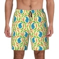 thumbnail image 1 of Kdxio Blue Rabbit Print Men's Swim Trunks with Compression Liner 7 Inch Inseam Quick Dry Swim Shorts, 1 of 7