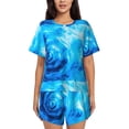 thumbnail image 1 of Kdxio Blue Shell Print Pajamas Sets for Women Short-Sleeved Pjs with Lounge Shorts Two Piece Sleepwear S-4XL, 1 of 8