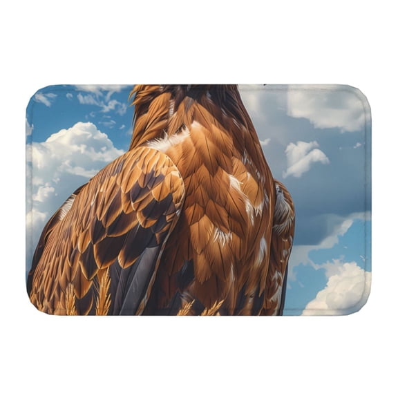 Kdxio Blue Sky White Cloud Eagle,16" x 24", Non-Slip Front Door Mats,Outdoor Welcome Mat Washable