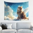 thumbnail image 1 of Kdxio Blue Sky Winged Cat Wall Hanging Tapestries Banner For Bedroom College Dorm Home Living Room Party Decor 29X37 In, 1 of 8