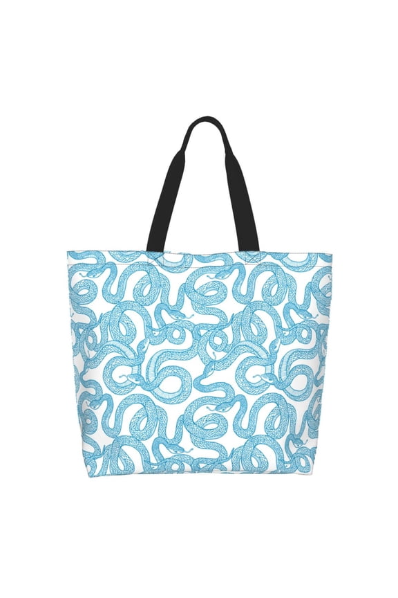 Blue Snake Casual Tote Bags Women Big Capacity Shoulder Bag for Women Travel Shoulder Bags Handbags