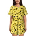 thumbnail image 1 of Kdxio Blue Spots Print Pajamas Sets for Women Short-Sleeved Pjs with Lounge Shorts Two Piece Sleepwear S-4XL, 1 of 9