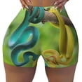 thumbnail image 1 of Kdxio Blue Viper And Yellow Viper Snake Print Workout Shorts for Women Seamless Soft Smooth Gym Yoga Scrunch Active Shorts, 1 of 5