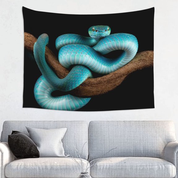 Kdxio Blue Viper Snake Wall Hanging Tapestries Banner For Bedroom College Dorm Home Living Room Party Decor 29X37 In