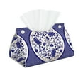 thumbnail image 1 of Kdxio Blue And White Porcelain Pattern Print Tissue Box Cover,Modern PU Leather Rectangular Tissue Box Holder for Bathroom Living Room Bedroom Office Desk Car Home, 1 of 9