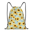 thumbnail image 1 of Kdxio Blue White Striped Sunflower A Print Drawstring Backpack Bag,Waterproof Draw String Back Sack, Gym Drawstring Bags Swim Bag For Unisex, 1 of 5