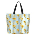 thumbnail image 1 of Kdxio Blue White Striped Sunflower Casual Tote Bags Women Big Capacity Shoulder Bag for Women Travel Shoulder Bags Handbags, 1 of 1