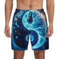 thumbnail image 1 of Kdxio Blue Yin And Yang Print Men's Swim Trunks with Compression Liner 7 Inch Inseam Quick Dry Swim Shorts, 1 of 5