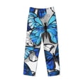 thumbnail image 1 of Kdxio Blue and White Butterflies Print Men's Sleep Pajama Pant Lounge Pants with Pockets, 1 of 8