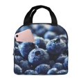thumbnail image 1 of Kdxio Blueberry Print Insulated Lunch Bag,Reusable Tote Lunch Box for Women Men,Leakproof Cooler Lunch Bags for Work Office Travel Picnic, 1 of 6