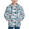 thumbnail image 1 of Kdxio Boat In Ocean Pattern Boys Athletic Unisex Boys Girls Hoodie with Pocket Sweatshirts-Small, 1 of 6