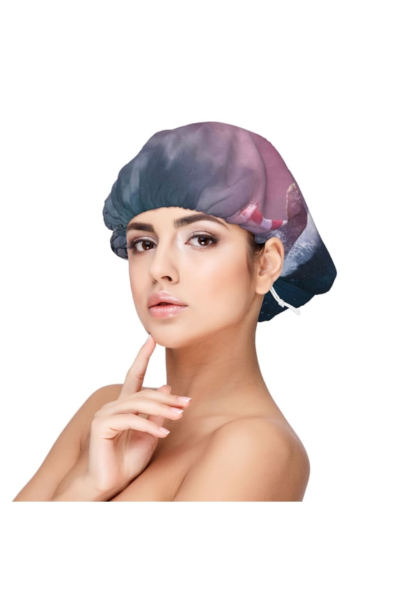 Boat Lighthouse Storm Waves Pattern Satin Bonnet Silk Bonnet Hair Bonnet for Sleeping Hair Bonnets for Women Curly Natural Hair
