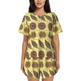 thumbnail image 1 of Kdxio Bohemia Print Pajamas Sets for Women Short-Sleeved Pjs with Lounge Shorts Two Piece Sleepwear S-4XL, 1 of 9