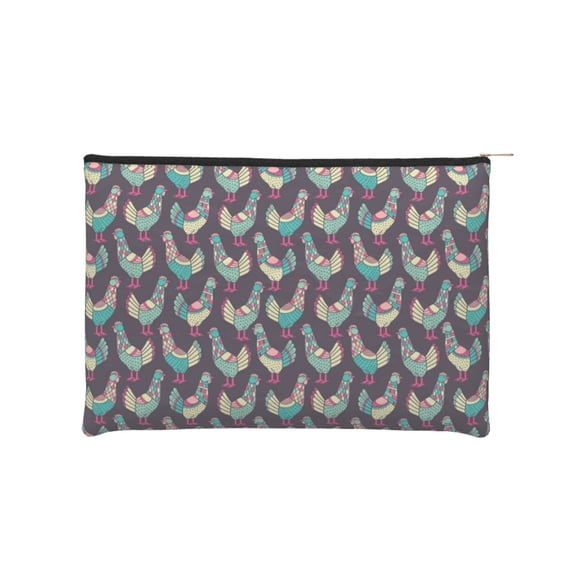 Kdxio Bohemian Chicken Makeup Bag Toiletry Bag Canvas Makeup Bags Zipper Cosmetic Pouch Travel Cosmetic Pouch for Women Gifts