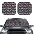 thumbnail image 1 of Kdxio Bohemian Chicken Print 2-Piece Sun Shade Front Windshield - Foldable Car Front Window Sunshades for Most Sedans SUV Truck, 1 of 6