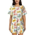 thumbnail image 1 of Kdxio Boho Bunny Print Pajamas Sets for Women Short-Sleeved Pjs with Lounge Shorts Two Piece Sleepwear S-4XL, 1 of 9