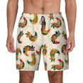 thumbnail image 1 of Kdxio Boho Chicken Print Men's Swim Trunks with Compression Liner 7 Inch Inseam Quick Dry Swim Shorts, 1 of 7