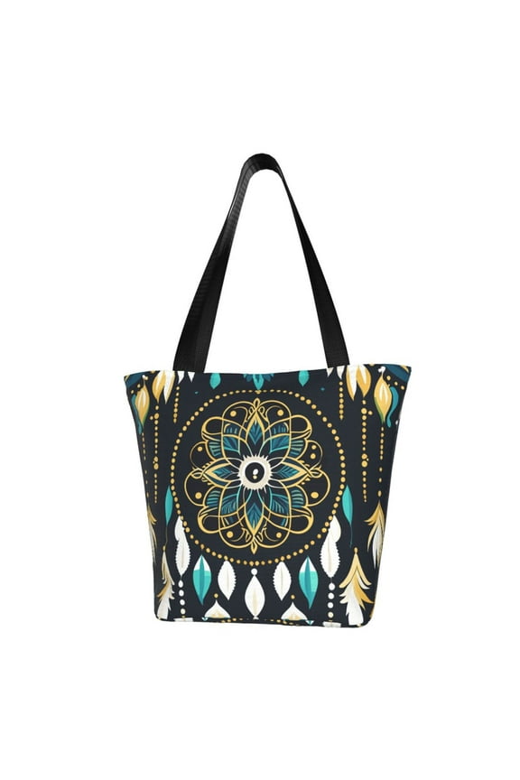 Boho Dreamcatcher Women Reusable Grocery Bags Foldable Ripstop,Reusable Shopping Bags for Shopping,Gym,Gift