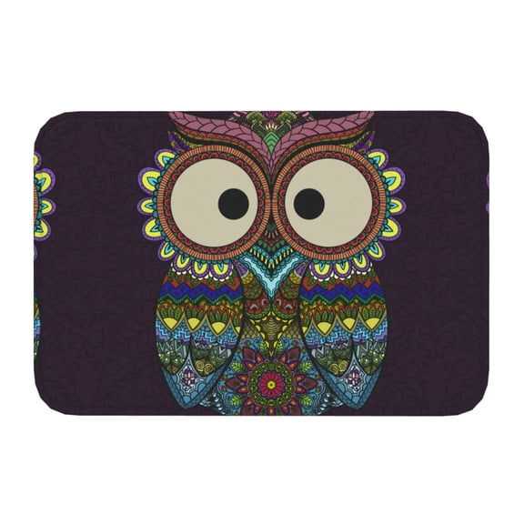 Kdxio Boho Owl,16" x 24", Non-Slip Front Door Mats,Outdoor Welcome Mat Washable