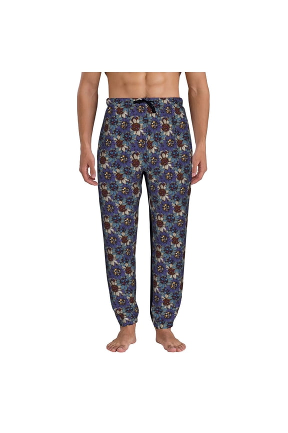 Boho Style Sunflowers Design Pattern Joggers,Sweatpants for Men with Pockets-Small