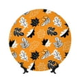 thumbnail image 1 of Kdxio Bold Black and White Leaves Orange Bone China Decorative Plate Ceramic Decorative Plate for Home Office Wall Stand Decorative Plates for Home Bedroom-8in, 1 of 6
