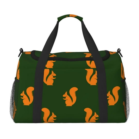Kdxio Bold Squirrel Silhouettes Travel Duffel Bag Gym Bag Weekender Travel Bag Gym Bag for Women &Men Airplane Travel Essentials for Flying