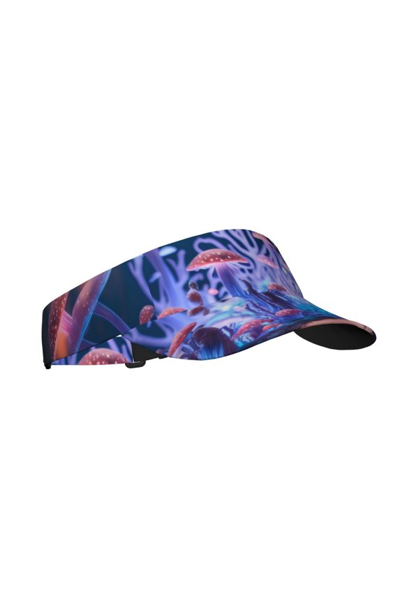 Book Glowing Mushrooms Print Sun Visor Hat Golf Visor Adjustable Velcro Outdoor Sports Cap for Men Women