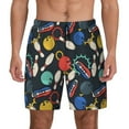 thumbnail image 1 of Kdxio Bowling Ball Print Men's Swim Trunks with Compression Liner 7 Inch Inseam Quick Dry Swim Shorts, 1 of 5