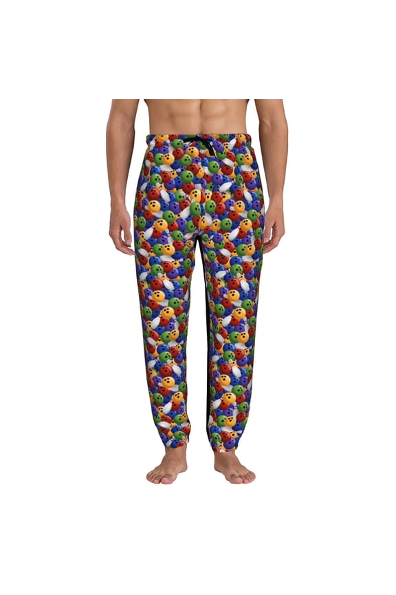 Bowling Colorful Pattern Joggers,Sweatpants for Men with Pockets-XX-Large