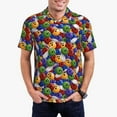 thumbnail image 1 of Kdxio Bowling Colorful Print Men's Short Sleeve Polo Shirt,Midweight Men's Shirt, 1 of 5