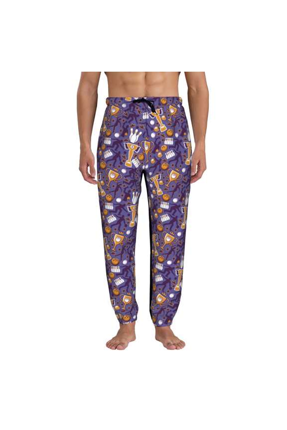 Bowling Game Pattern Joggers,Sweatpants for Men with Pockets-Small