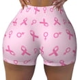 thumbnail image 1 of Kdxio Breast Cancer Awareness 1 Print Workout Shorts for Women Seamless Soft Smooth Gym Yoga Scrunch Active Shorts, 1 of 5